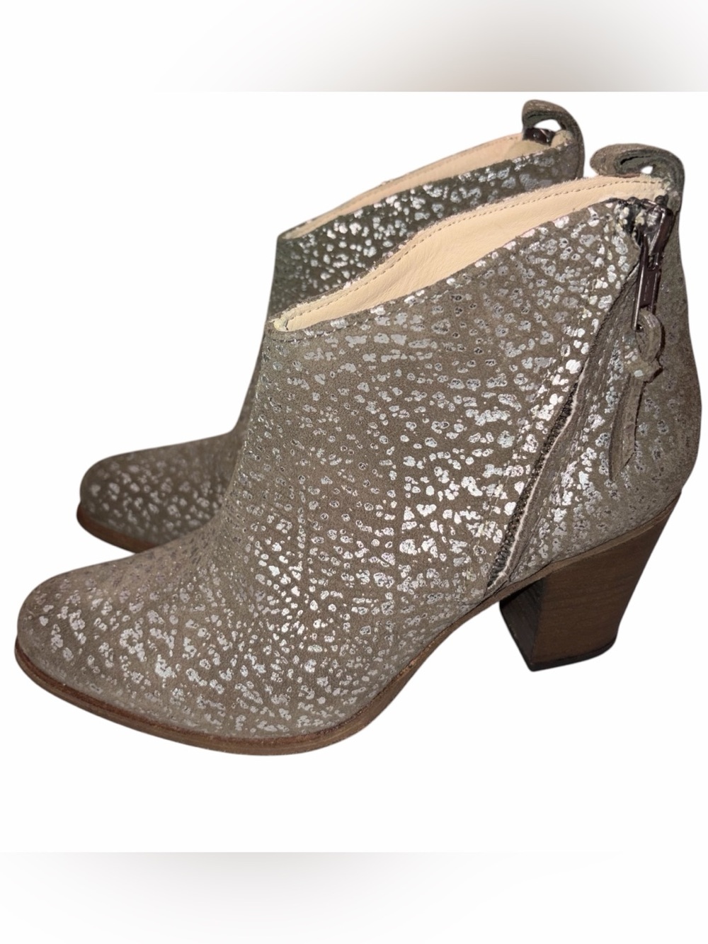 Humanoid Metallic Leather Ankle Booties Boots Shoes size 36